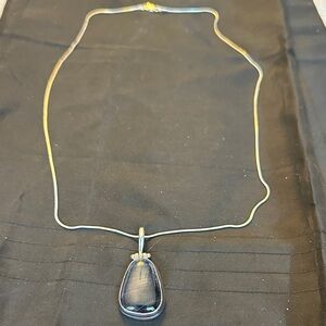 Stunning Sterling Purple/White Agate Pendant Necklace